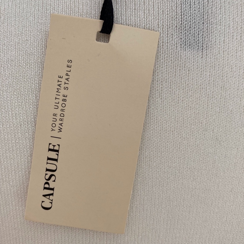 Capsule Ruffle Sleeve White Sweater NWT - Picture 5 of 7